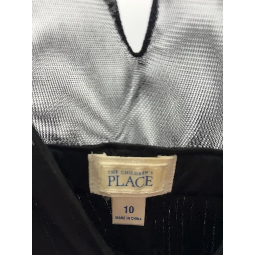 The Children’s Place Girls Size 10 Black Tiered Pleated Dress Mesh W/ Bow